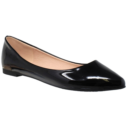 Patent Leather Pointed Toe Ballet Flat