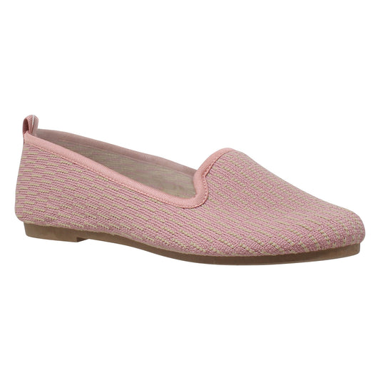 SOBEYO Women's Ballet Flats Sweater Soft Rubber Sole Shoes Pink Suede