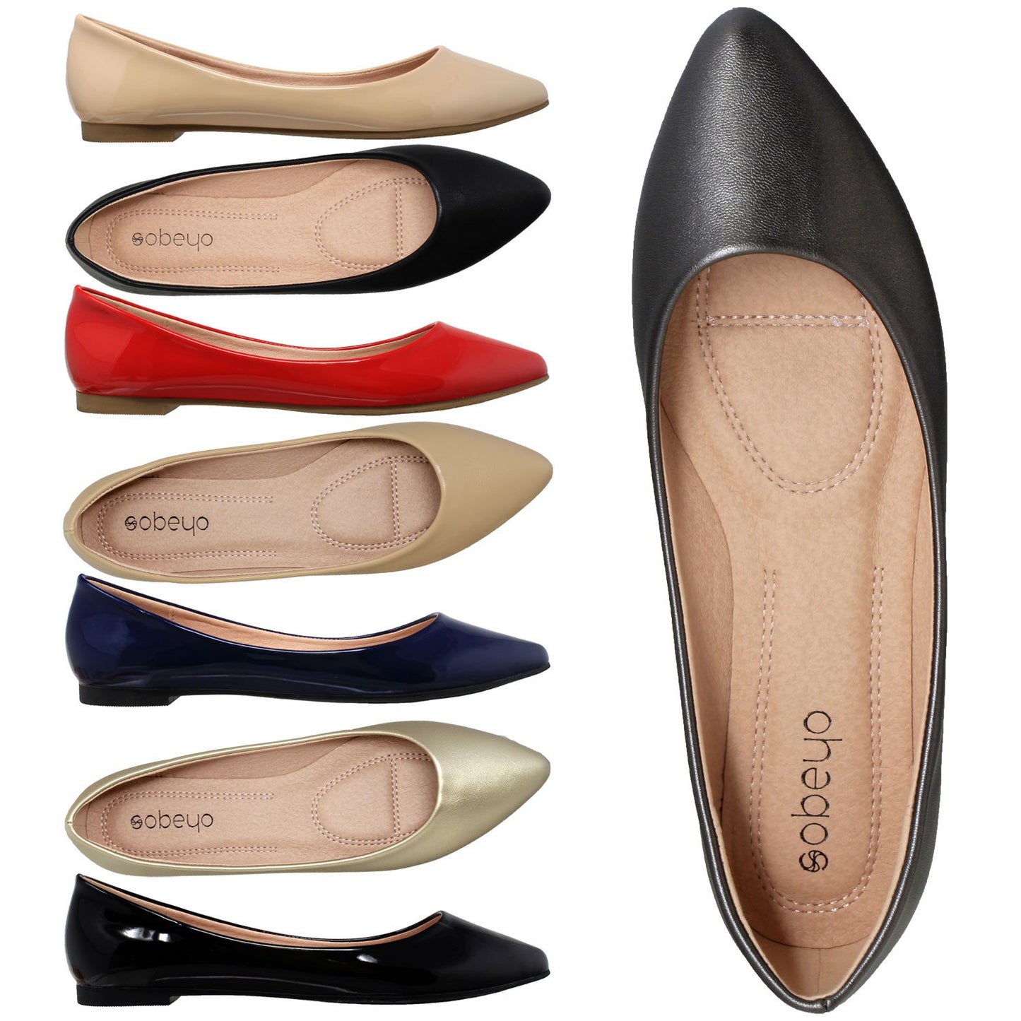 Patent Leather Pointed Toe Ballet Flat