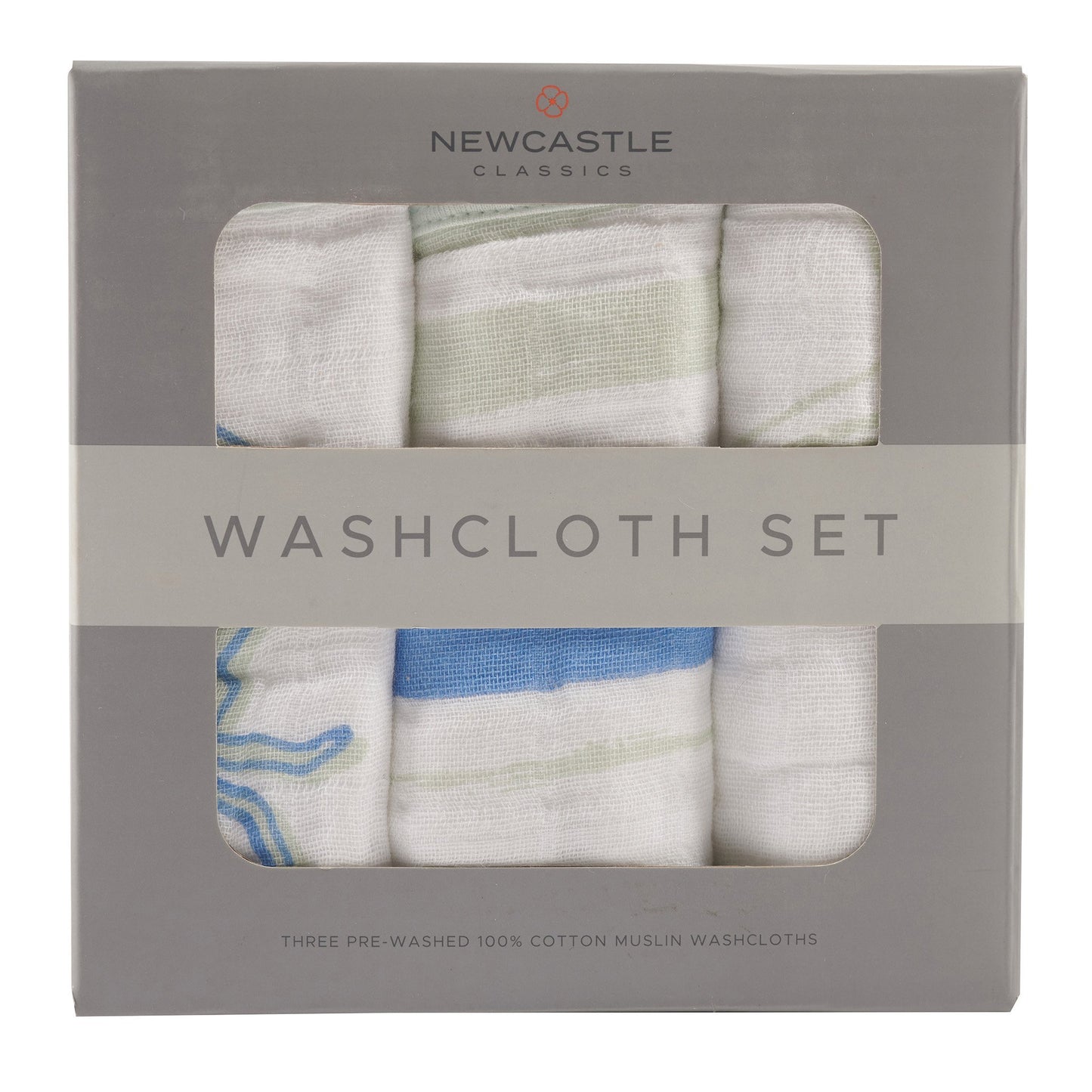 Ocean Cotton Muslin Washcloth Set 3PK