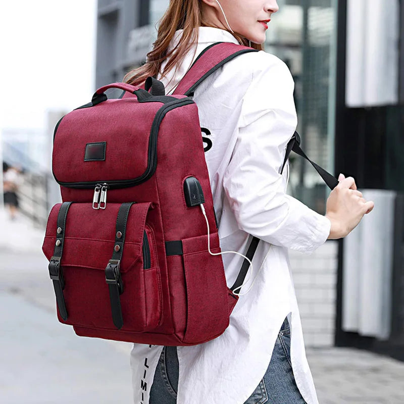 Large Laptop Travel Backpack Men Women USB Charging Students Schoolbag