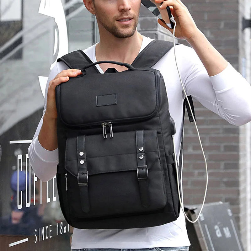 Large Laptop Travel Backpack Men Women USB Charging Students Schoolbag