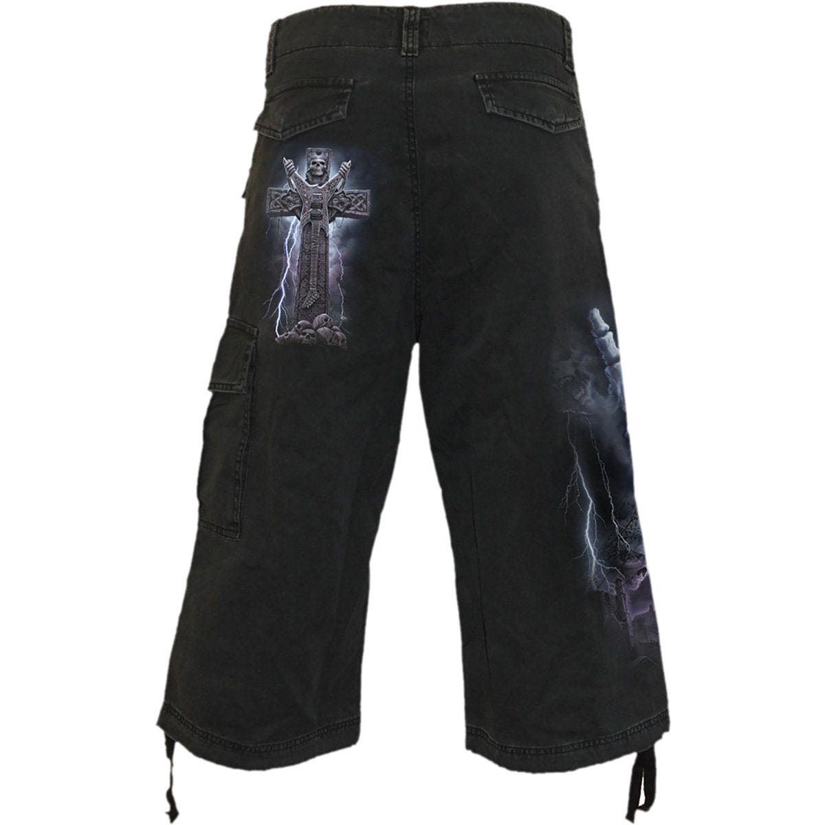 ROCK ETERNAL - Vintage Cargo Shorts 3/4 Long Black