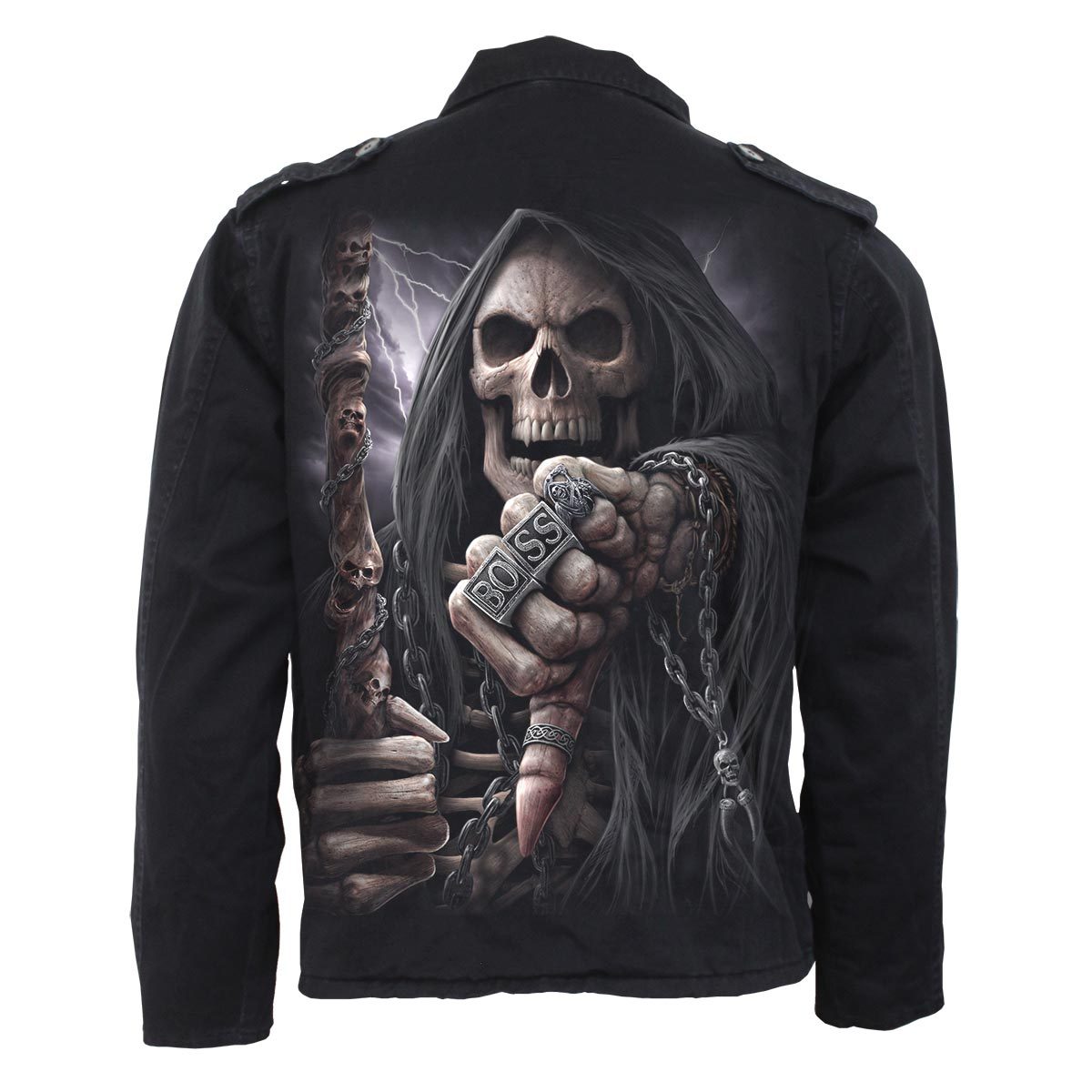 BOSS REAPER - Military Lined Jacket with Hidden Hood