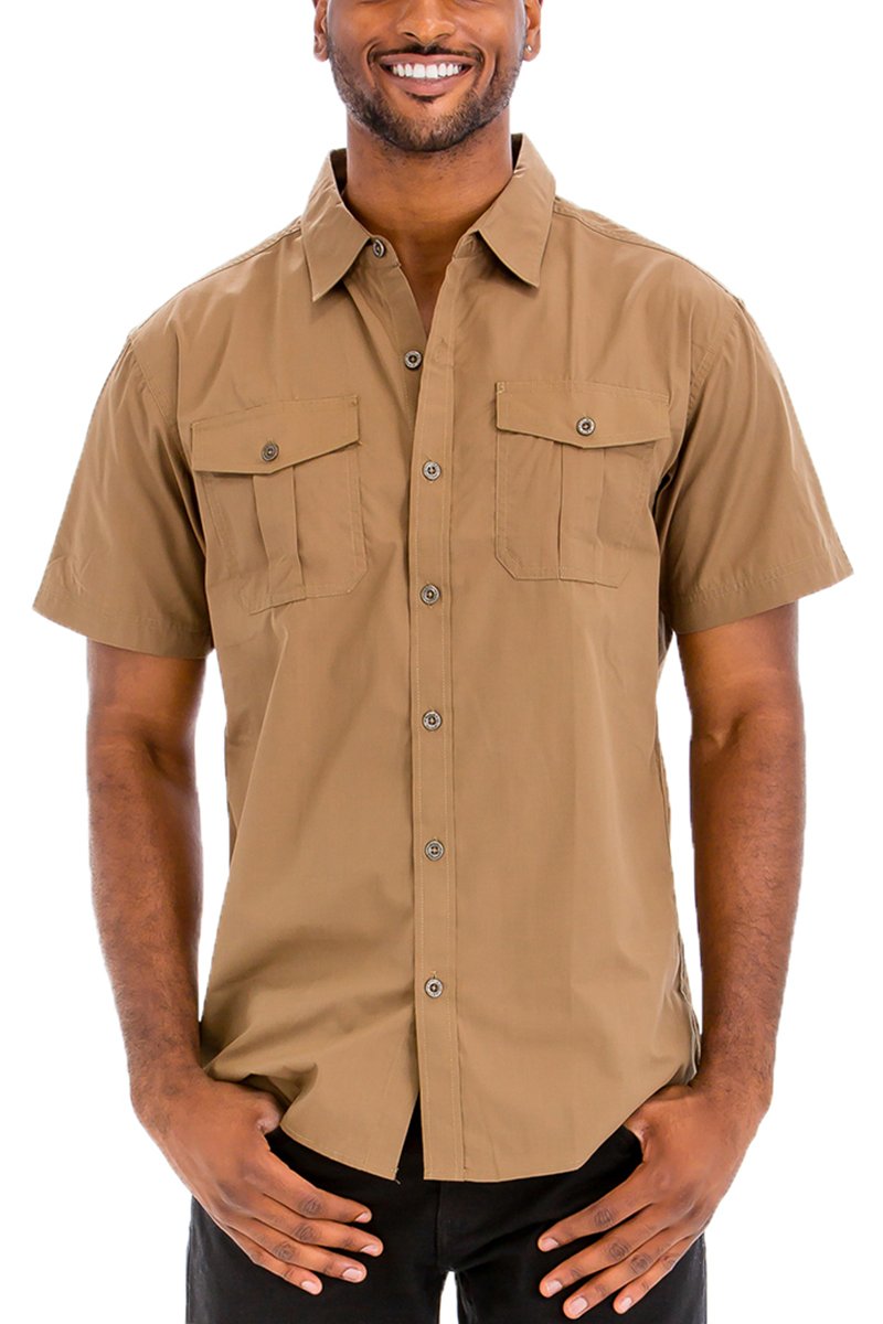 TWO POCKET BUTTON DOWN SHIRT (TIMBER)