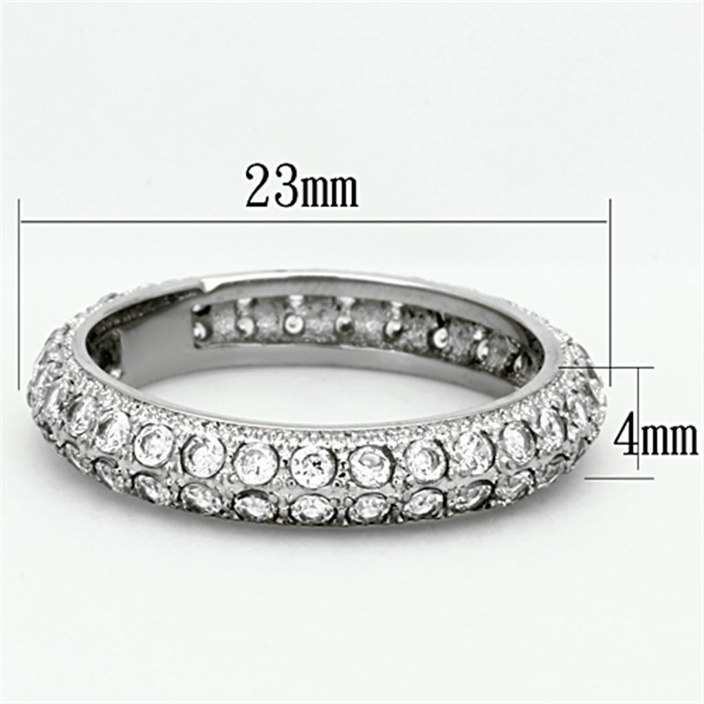 TK1225 - High polished (no plating) Stainless Steel Ring with AAA