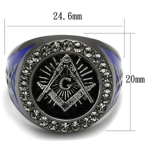 Men Stainless Steel Synthetic Crystal Rings TK2637