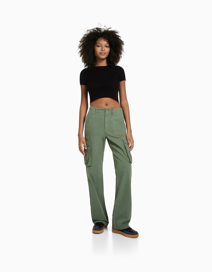 Women's Cargo Straight Jeans Pant