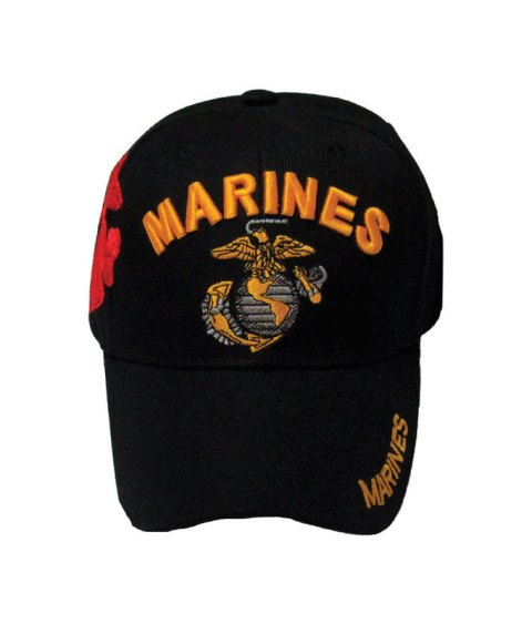 JWM 6995 US Marines Baseball Cap  Black - pack of 6