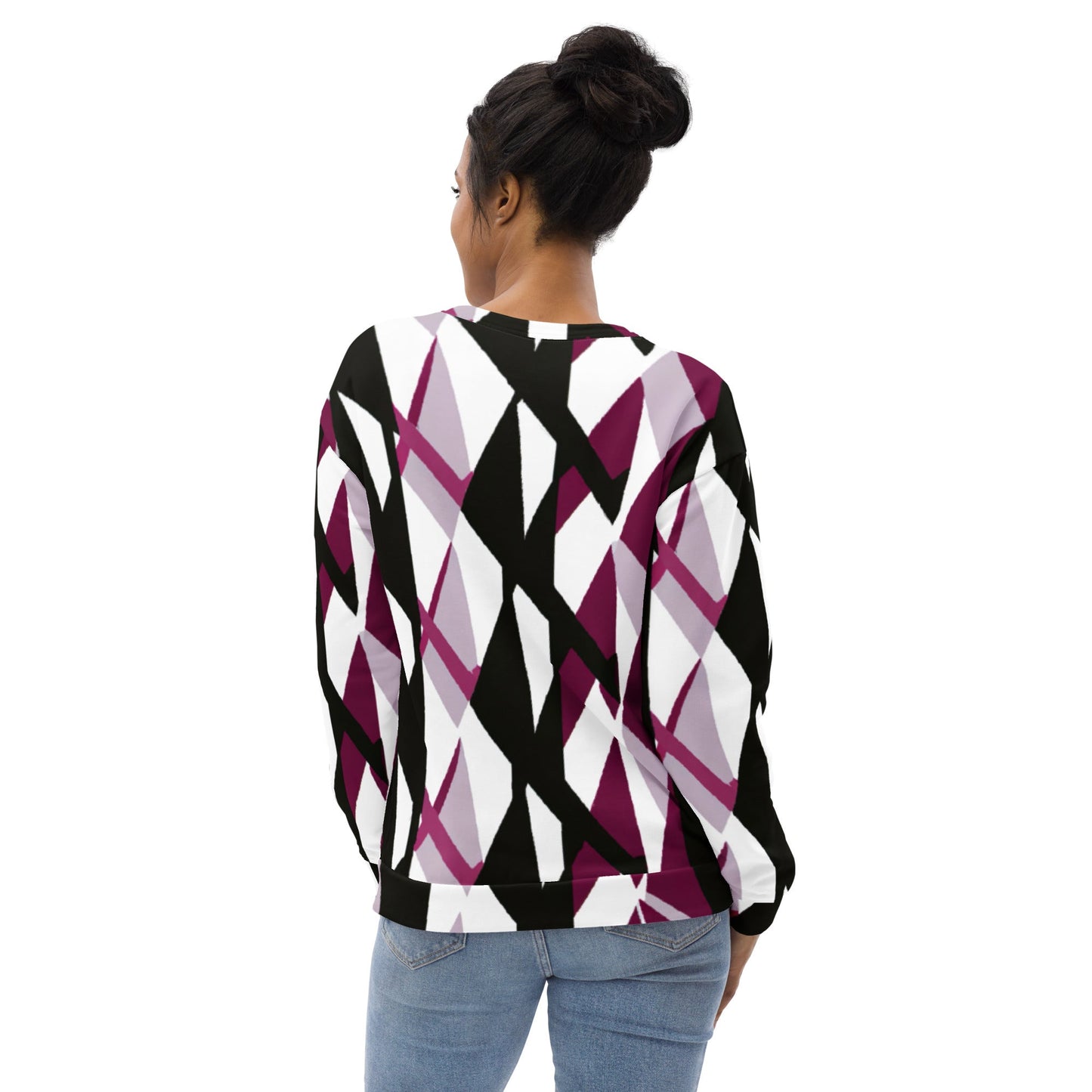 Graphic Sweatshirt For Women Pink Mauve Pattern