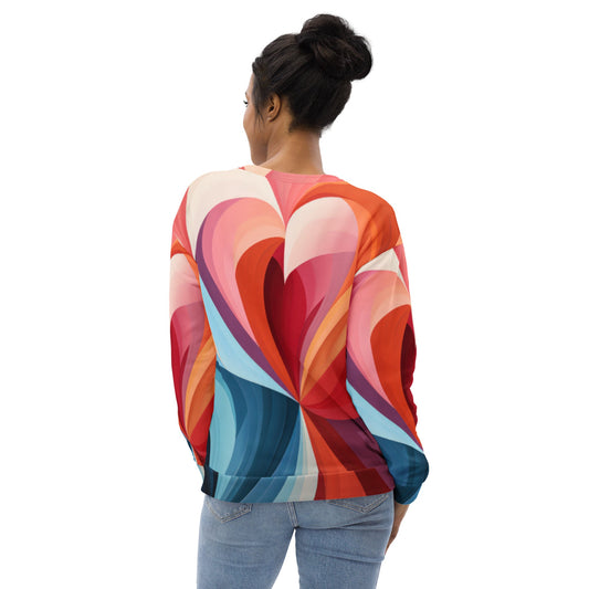 Graphic Sweatshirt For Women Multicolor Heart