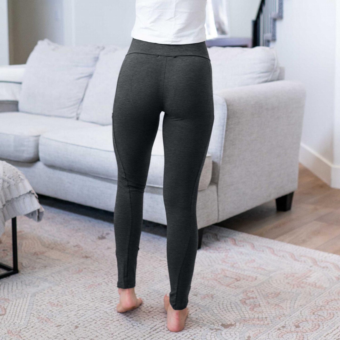 High Waist Long Leggings With Phone Pocket