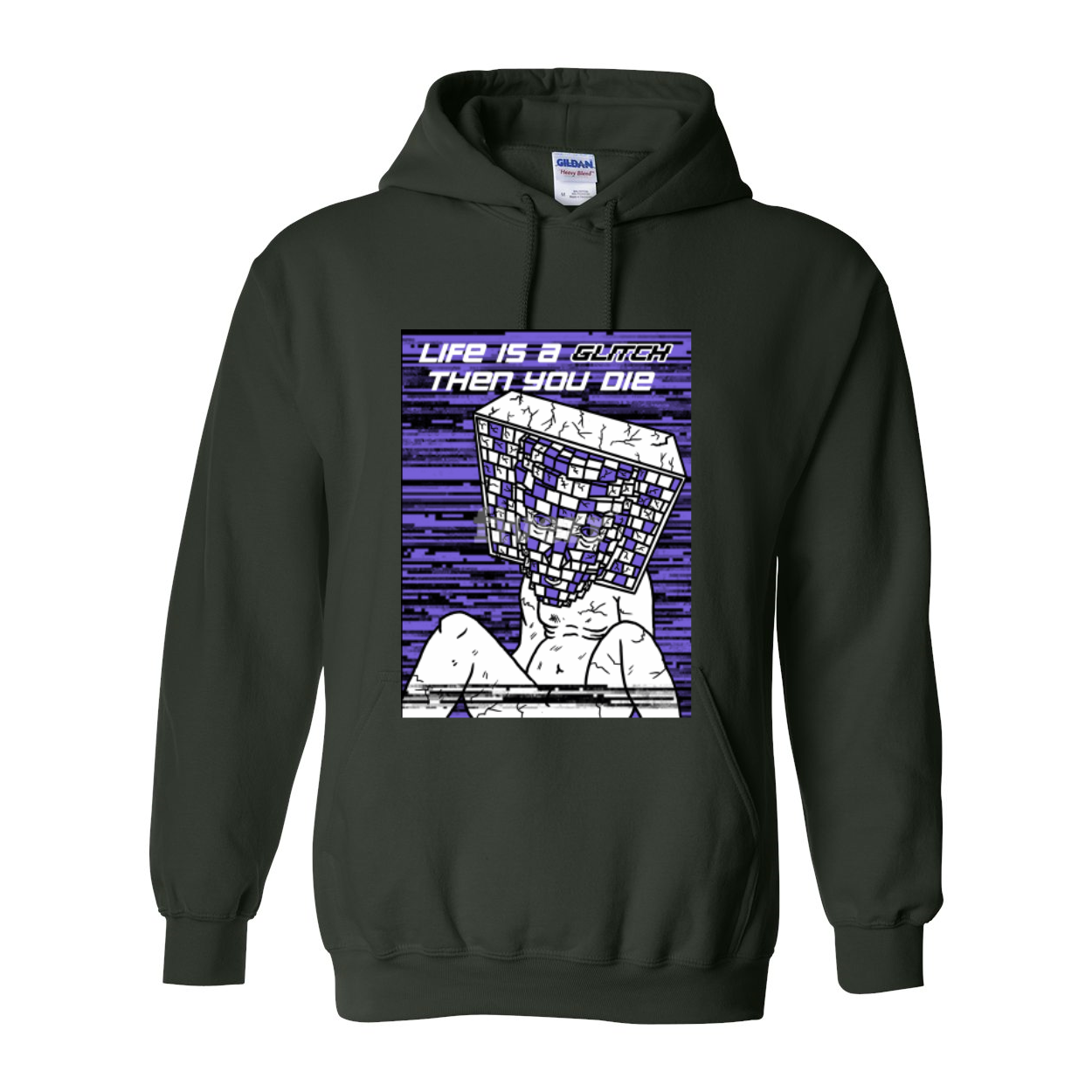 Life Is A Glitch Then You Die Heavy Blend Humorous Hooded Sweatshirt