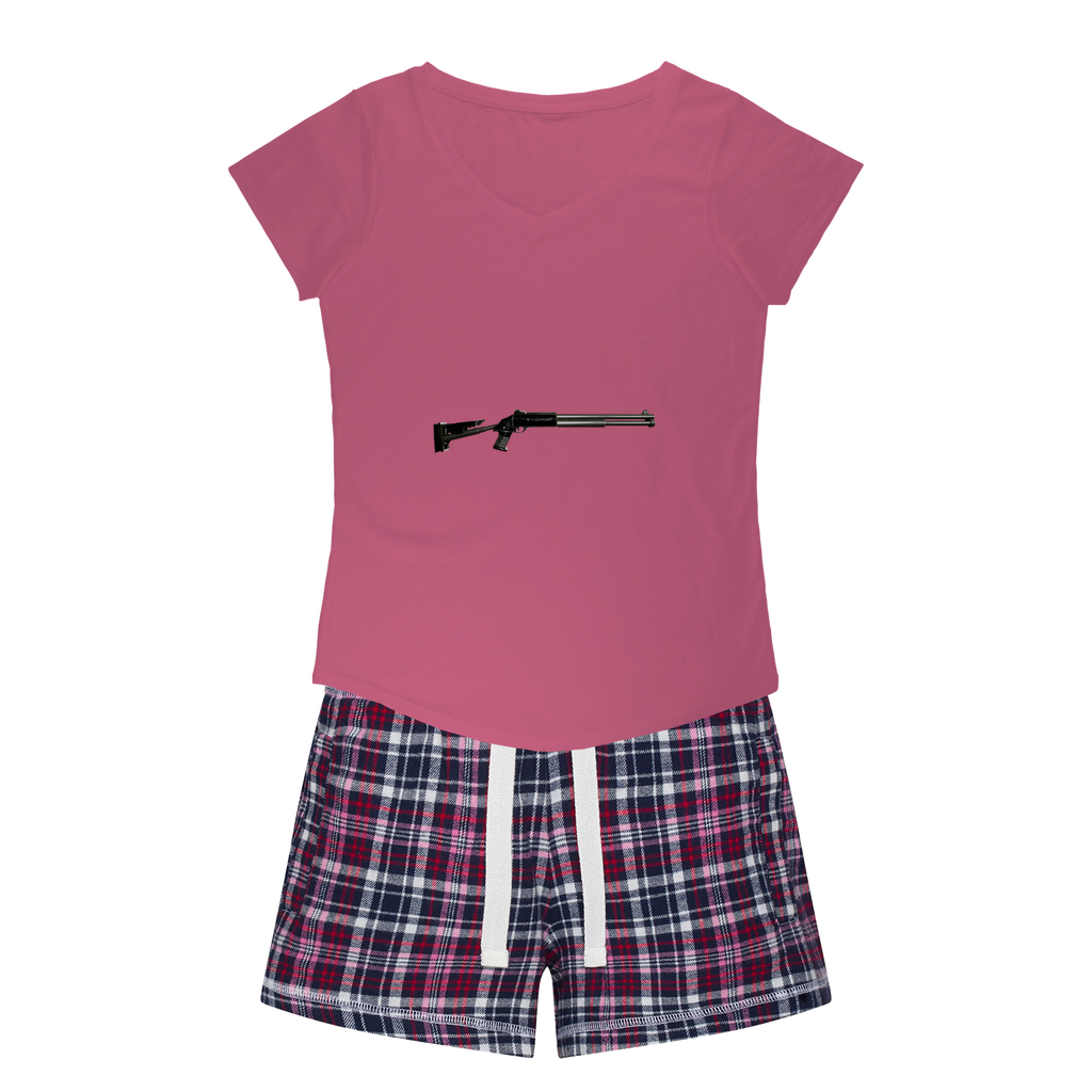 Shotgun Women's Sleepy Tee and Flannel Short