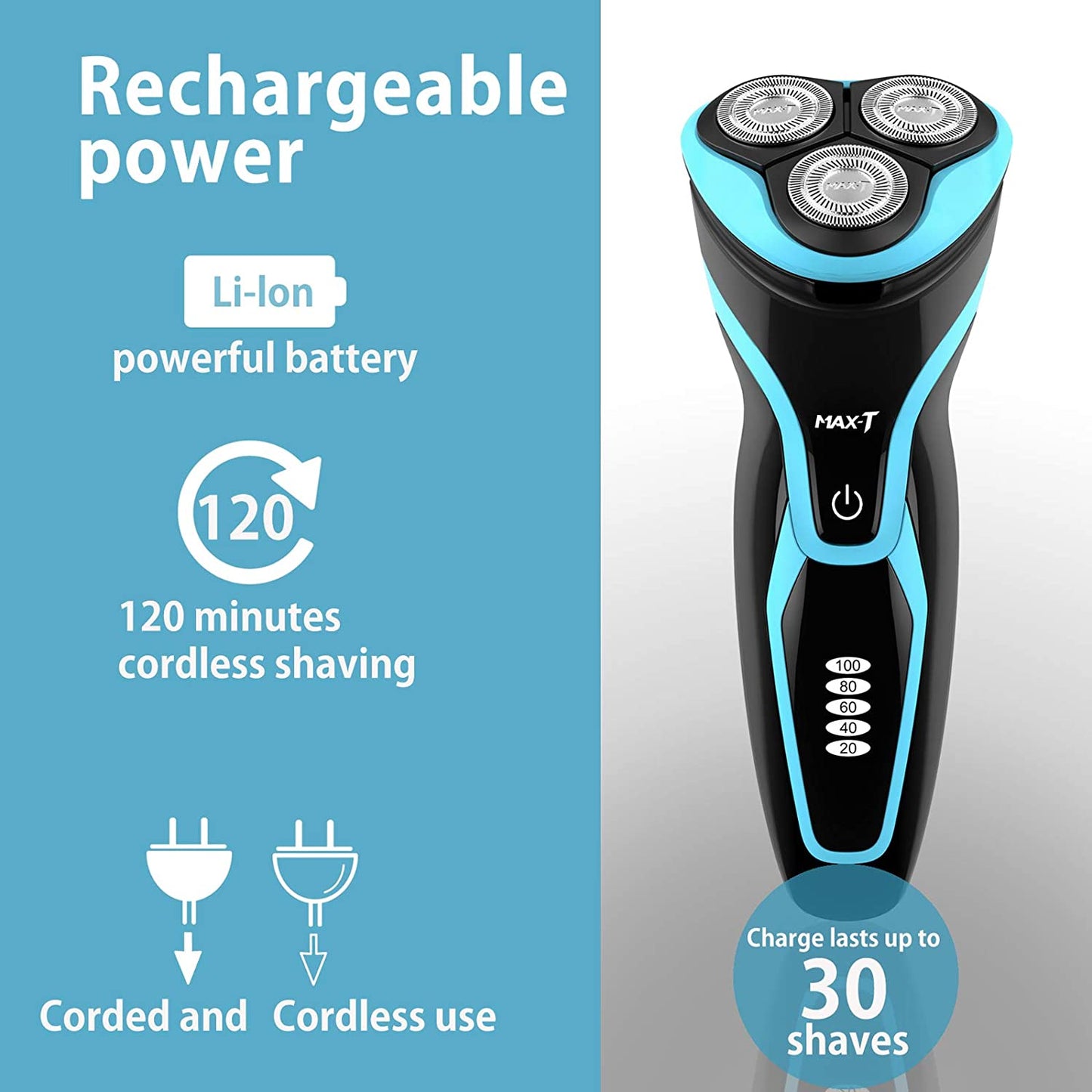 Electric Razor for Men Waterproof IPX7 Electric Shaver