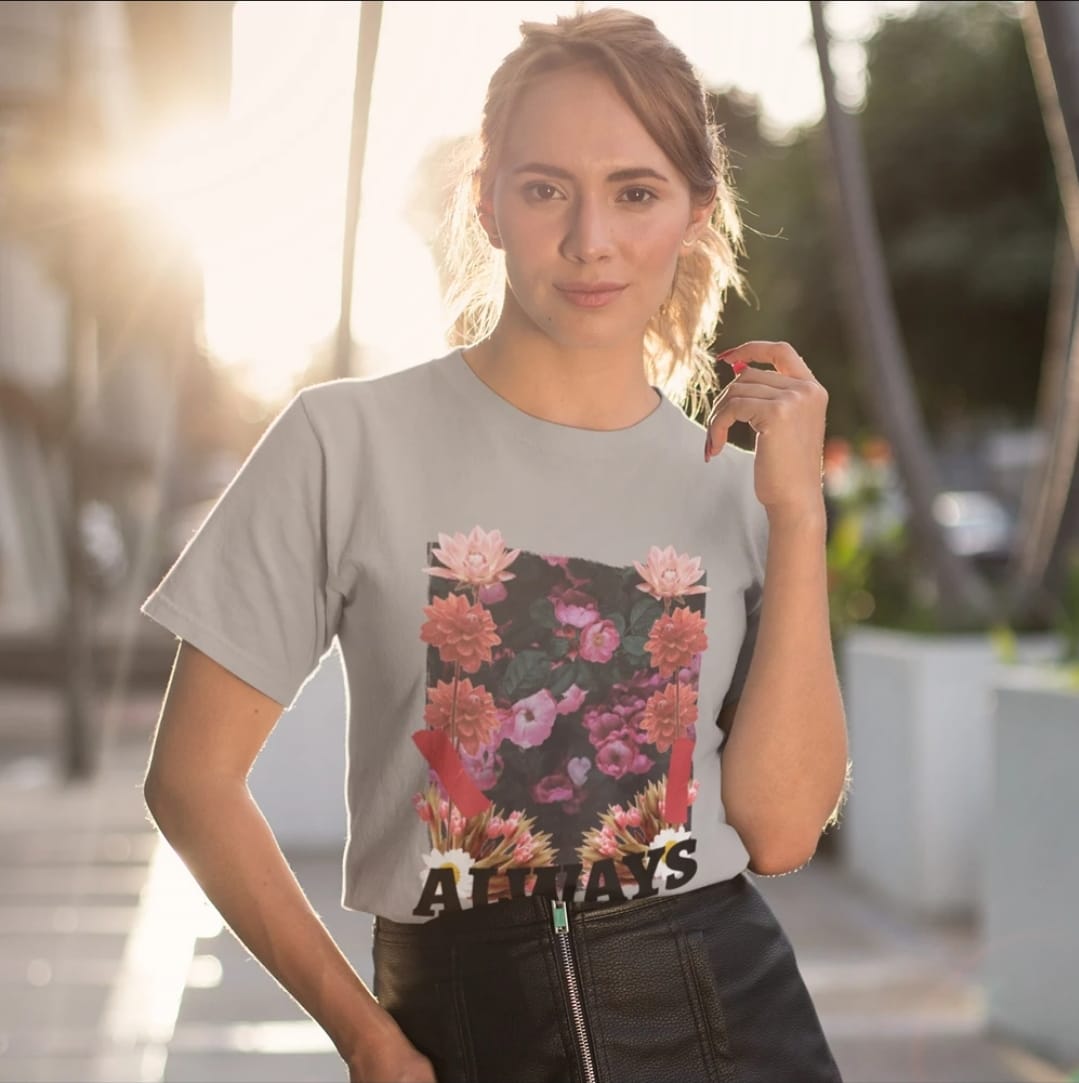 Floral Grunge Jersey Short Sleeve Tee