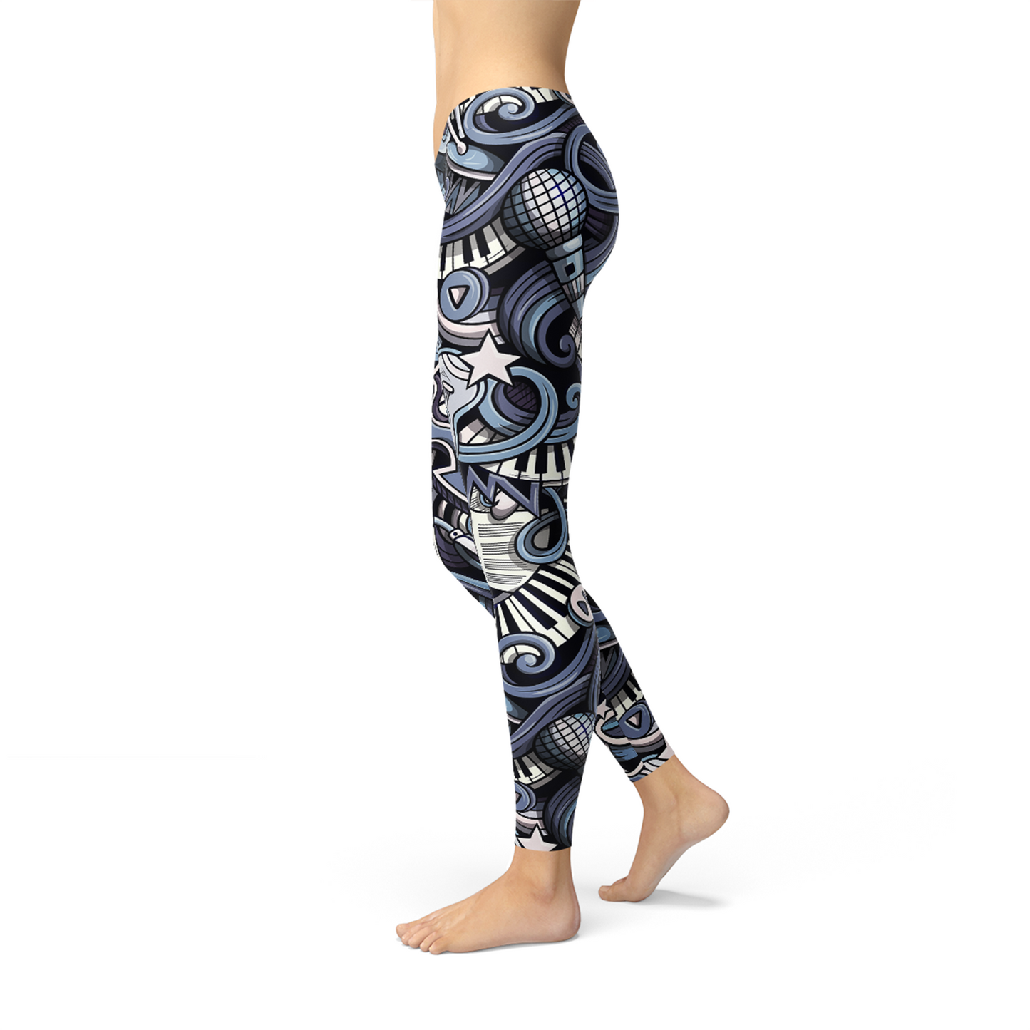 Womens Music Blue Leggings