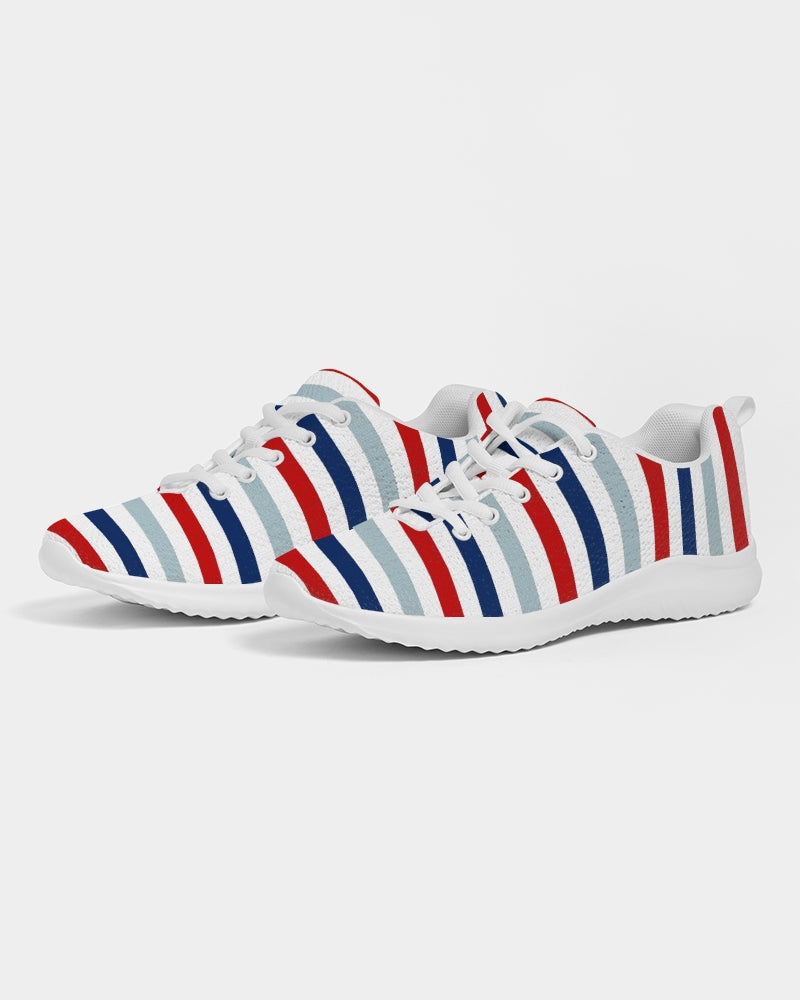 Mens Athletic Sneakers, Red White Blue Striped Running Shoes