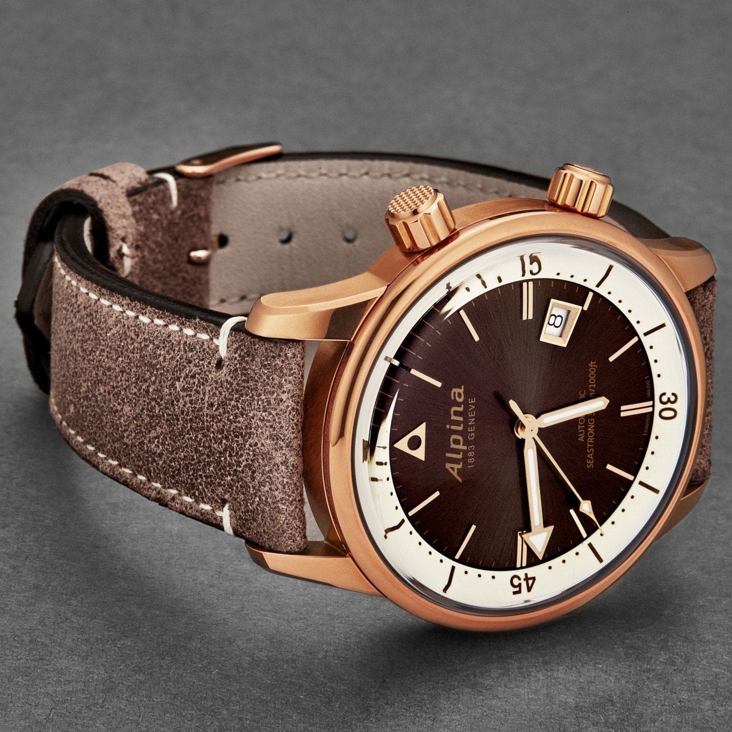 Alpina Men's AL525BRC4H4 'Seastrong' Diver Heritage Brown Dial Bronze