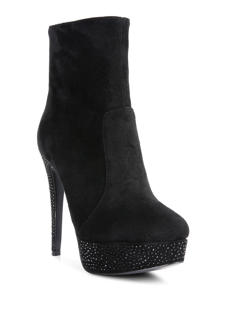 espiree microfiber high heeled ankle boots