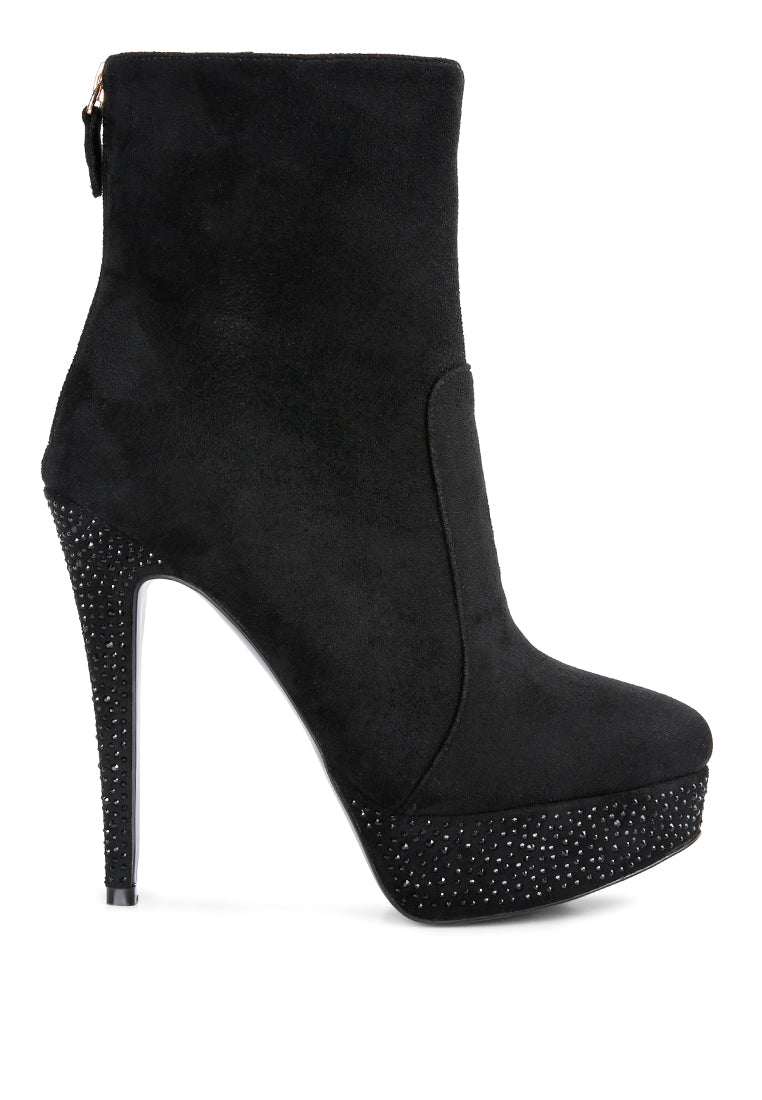 espiree microfiber high heeled ankle boots