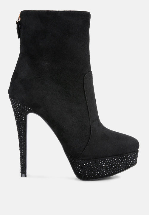 espiree microfiber high heeled ankle boots