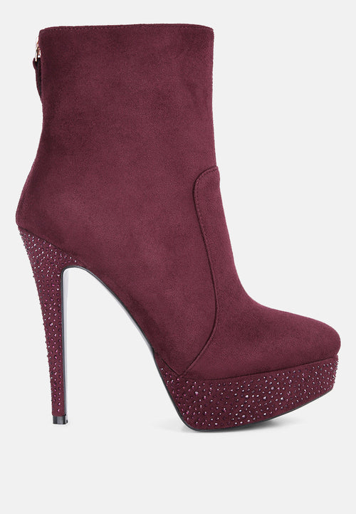 espiree microfiber high heeled ankle boots