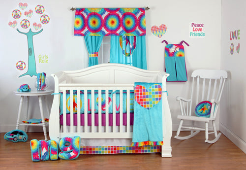 Terrific Tie Dye Infant 4 Piece Crib Bedding Set