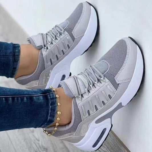 Women Wedge Lace Up Running Sneakers