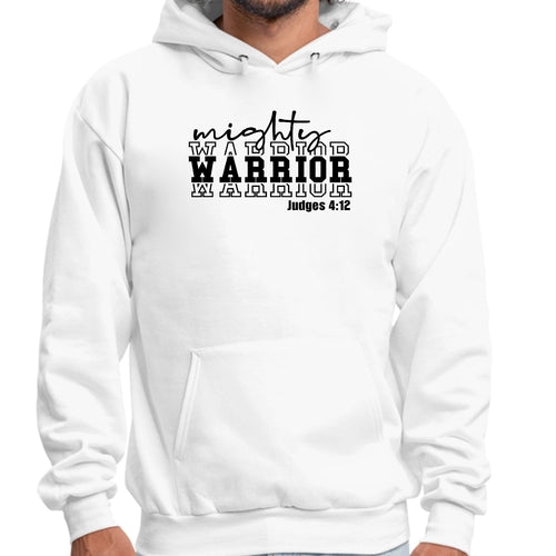 Mens Graphic Hoodie Mighty Warrior Black Illustration