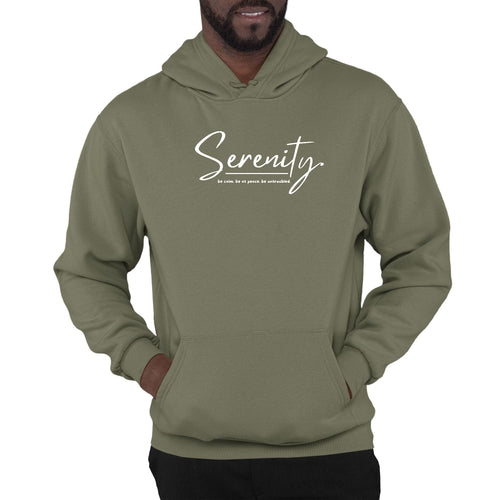 Mens Graphic Hoodie Serenity - Be Calm Be At Peace Be Untroubled -