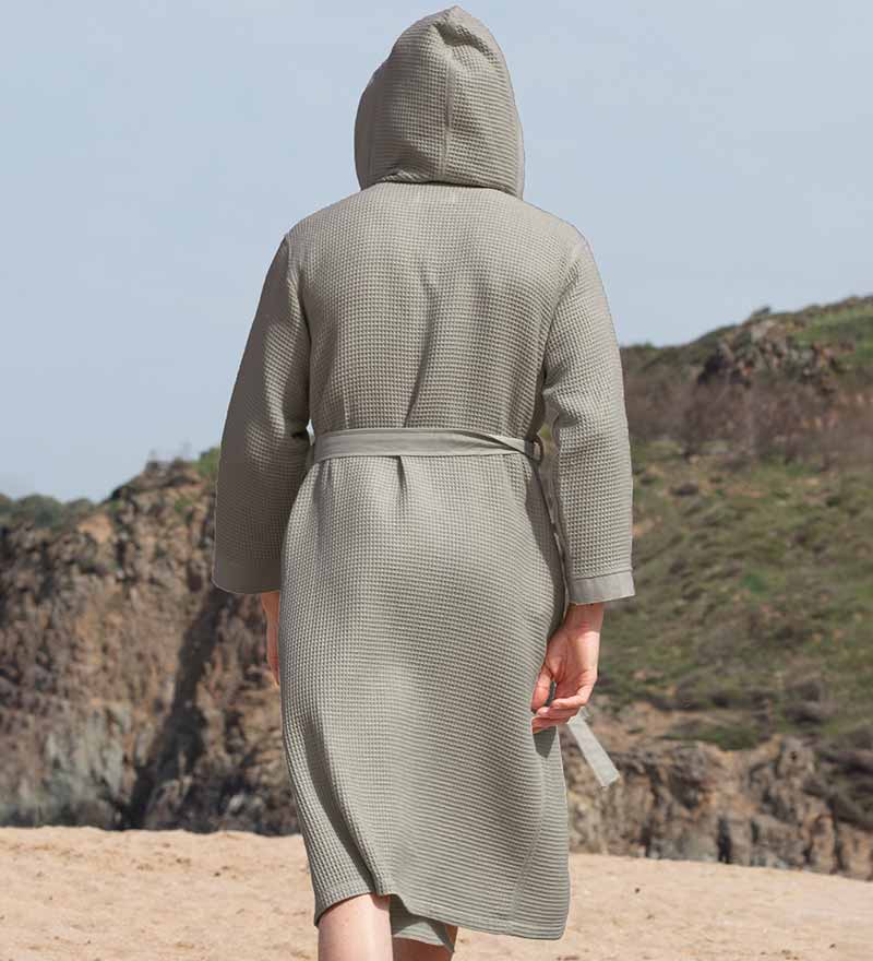 Men's Hooded Turkish Cotton Waffle Robe