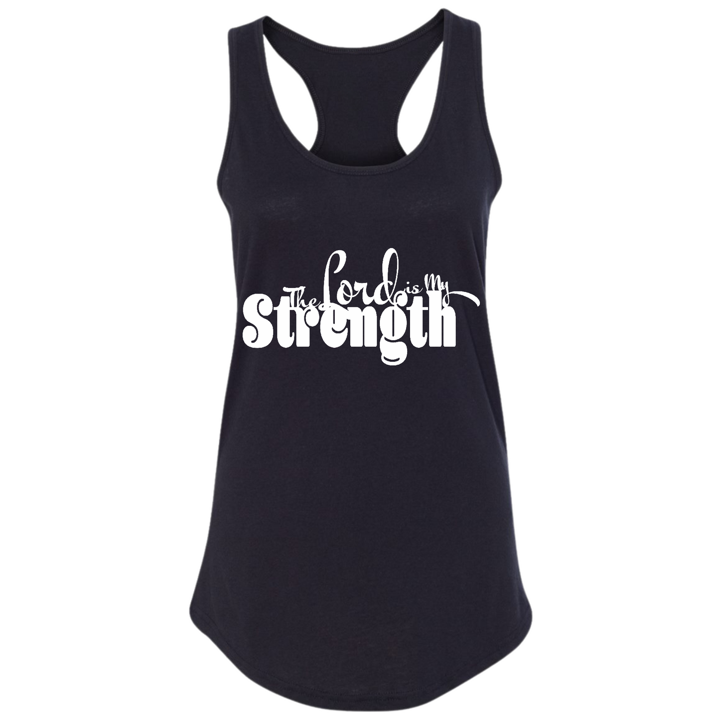 Womens Fitness Tank Top Graphic T-shirt The Lord Is My Strength Print