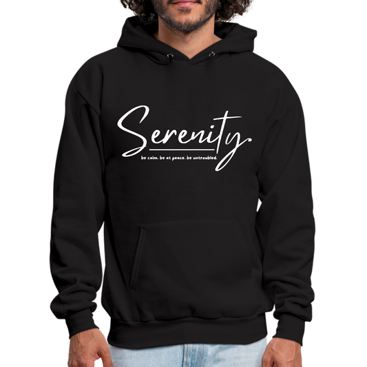 Mens Graphic Hoodie Serenity - Be Calm Be At Peace Be Untroubled -