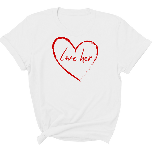 Womens Graphic T-shirt Say It Soul Love Her, Red