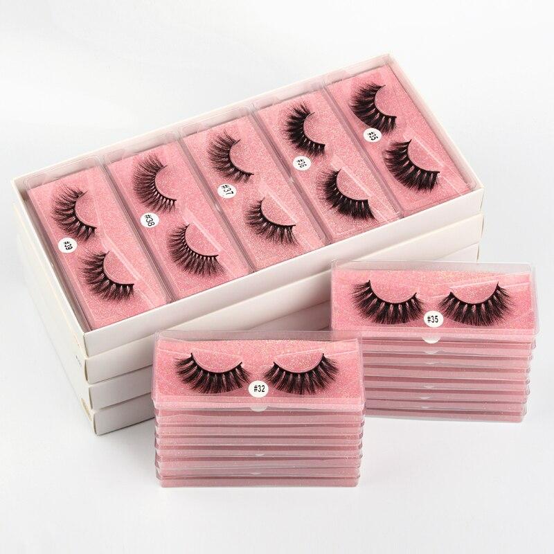 Mink Eye Lashes Wholesale 20/30/40/100 PCS  Mink Fluffy Fake Eyelashes