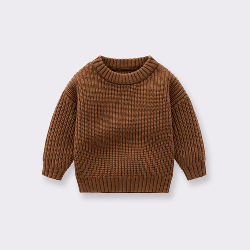 Baby Solid Color Handknit Design Quality Pullover Loose Sweater