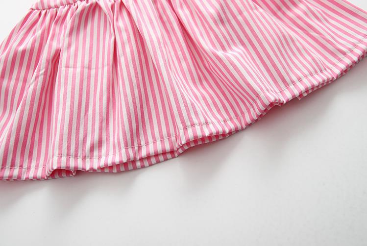 Baby Girl Striped Pattern Dress Combo Short Pants In Sets