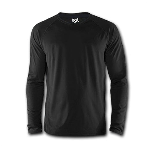 RapDom B02-PL-BLK-03 Performance Long Sleeve Crew - Black- Large