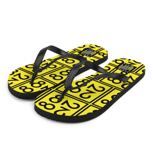 2882Sport™ From 28 to 82 Black + Yellow Flip-Flops