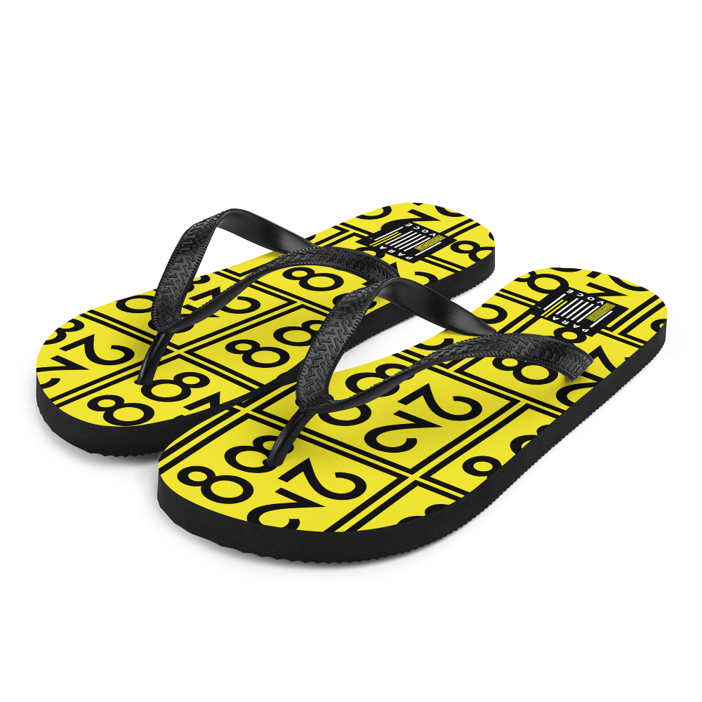 2882Sport™ From 28 to 82 Black + Yellow Flip-Flops