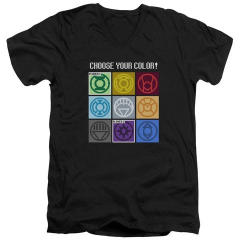 Trevco Dc-Choose Your Color - Short Sleeve Adult 30-1 Tee V-Neck - Bla