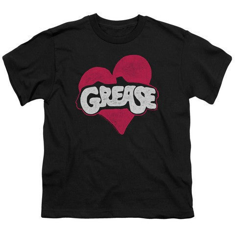 Trevco Grease-Heart Short Sleeve Youth 18-1 Tee- Black - Medium