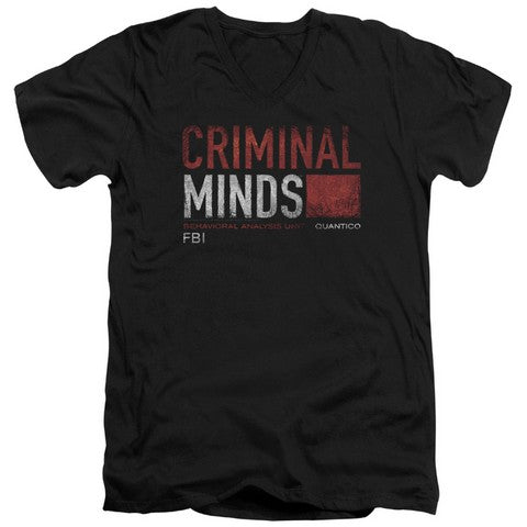 Trevco Criminal Minds-Title Card - Short Sleeve Adult 30-1 Tee - Black