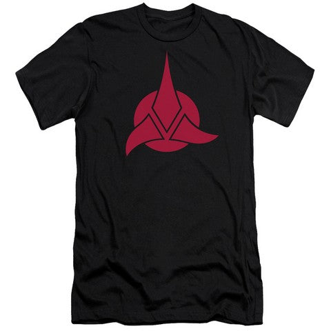 Trevco Star Trek-Klingon Logo - Short Sleeve Adult 30-1 Tee - Black- S