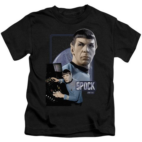 Trevco Star Trek-Spock - Short Sleeve Juvenile 18-1 Tee - Black- Large