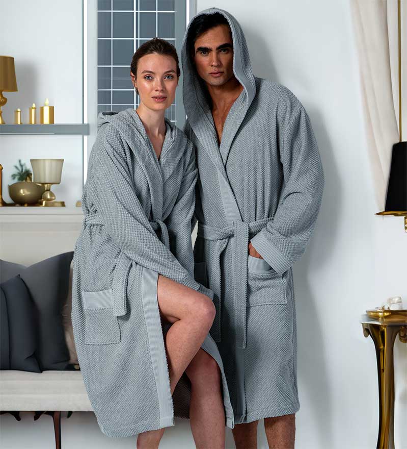 Women's Hooded Turkish Cotton Terry Cloth Robe