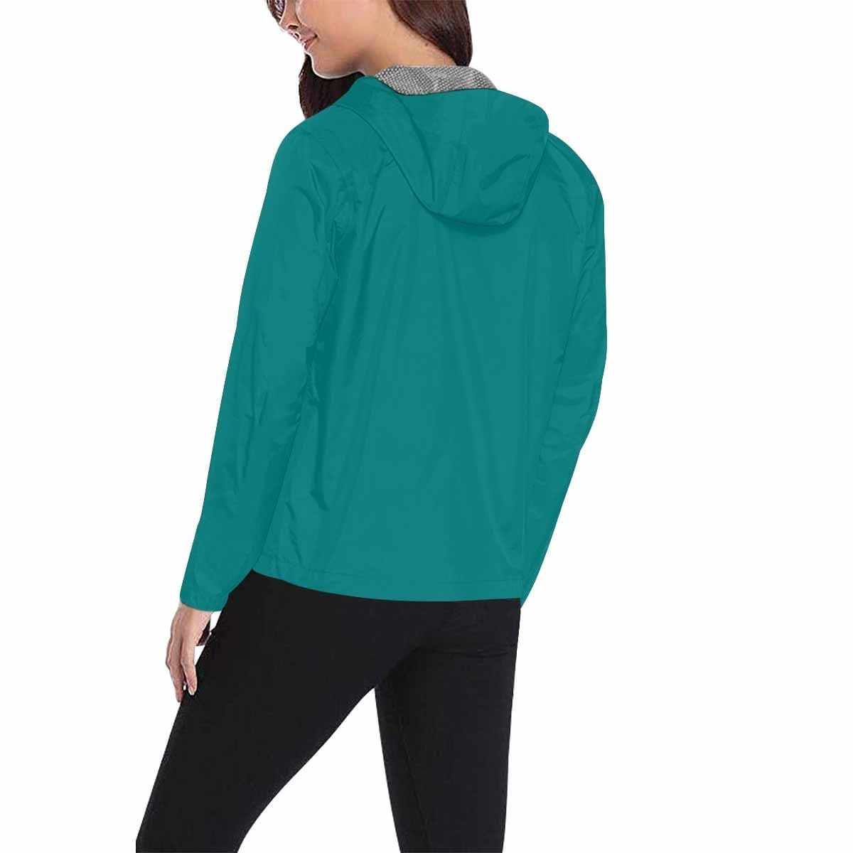 Dark Teal Green Hooded Windbreaker Jacket - Men / Women