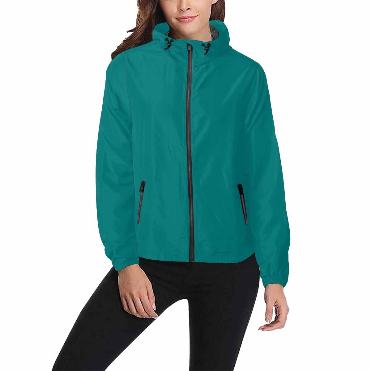 Dark Teal Green Hooded Windbreaker Jacket - Men / Women