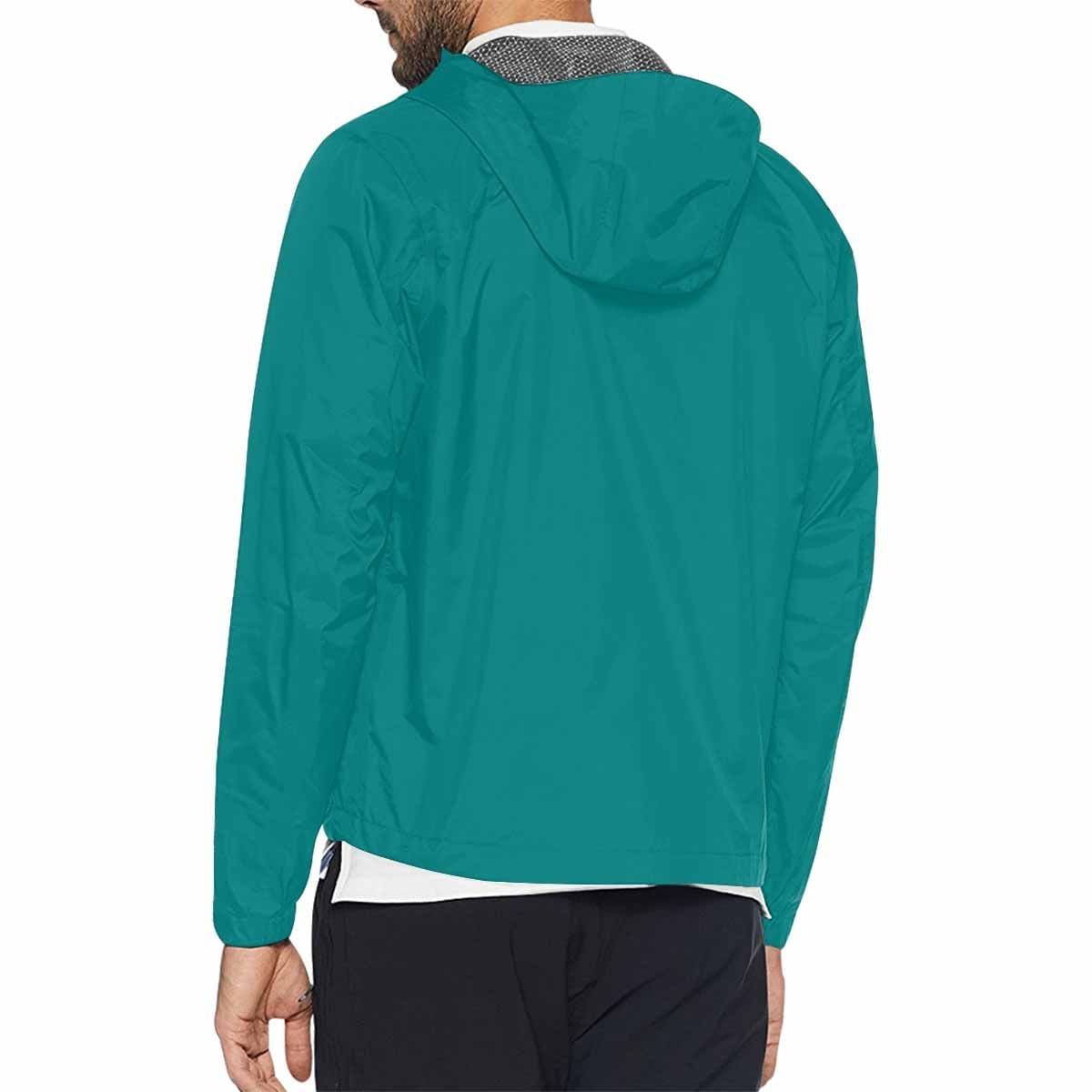 Dark Teal Green Hooded Windbreaker Jacket - Men / Women